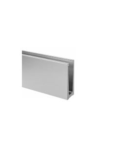 Easy Glass Slim, Aluminum Base Shoe - Top Mount - Alloy 6063-T5 - Stainless Steel Effect Finish