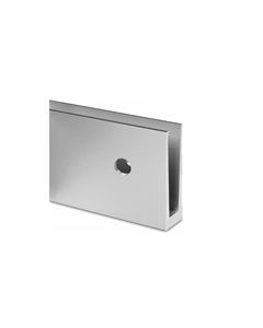 Easy Glass Slim, Aluminum Base Shoe - Fascia Mount - Alloy 6063-T5 - Stainless Steel Effect Finish