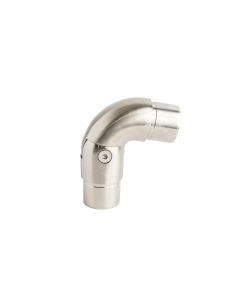 Stainless Steel Adjustable Downward Elbow, Round - Alloy 304 - #4 Satin Finish