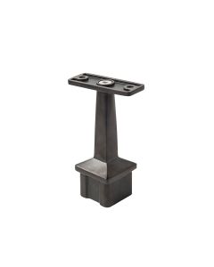 Black Stainless Steel Top Mount Bracket, Center, Fixed - Flat Saddle - Alloy 304 - #4 Satin Finish