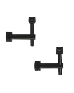 Black, Adjustable Height, Fixed Saddle, Black, Round, Glass Mount Bracket