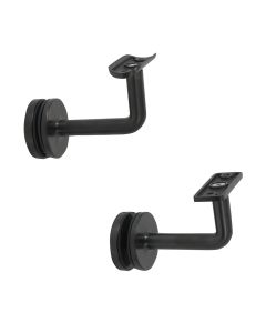 Fixed Saddle, Black, Round, Glass Mount Bracket, 90° Arm