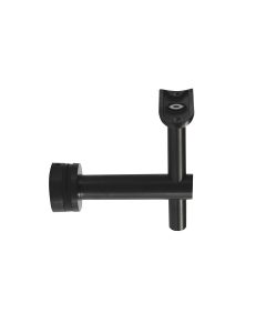 1-1/2" Dia., Round Saddle, Fixed, Adjustable Height, Black, Round, Glass Mount Bracket - Alloy 304 