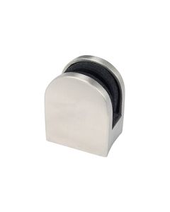 Small, Round, Glass Clip for Round Post - Alloy 316   