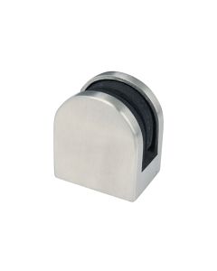 Small, Round, Glass Clip for Square Post - Alloy 316   