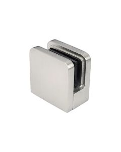 Small, Square, Glass Clip for Square Post - Alloy 316   