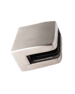 Large, Square, Tapered Glass Clip for Square Post - Alloy 316   