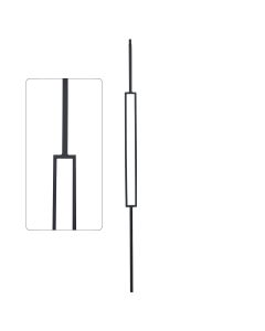 Steel Tube Spindles - Geometric 1/2" Square Series With Dowel Top - Single Feature - Satin Black