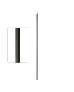 Steel Tube Balusters - 1/2" Square Series With Dowel Top - Plain - Satin Black