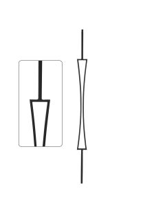 Steel Tube Balusters - Geometric 1/2" Square Series With Dowel Top - Single Feature - Satin Black