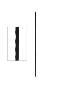 Hammered Steel Tube Balusters - 1/2" Square Series With Dowel Top - Satin Black
