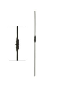 Steel Tube Balusters- 9/16" Round Series - Hammered Single Collar