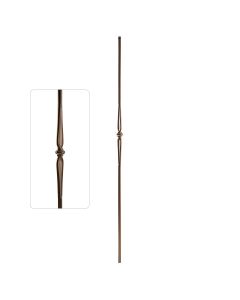 Steel Tube Balusters - 9/16" Round Series - Single Collar - Burnt Penny