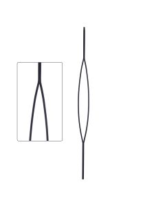 Steel Tube Balusters- Geometric 1/2" Square Series With Dowel Top - Single Feature - Satin Black