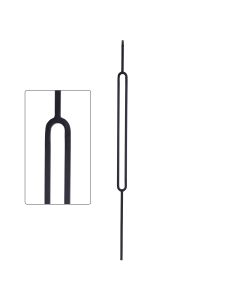 Geometric Steel Baluster with Single Long Oval – 1/2" Square				
