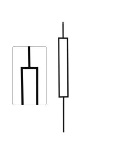 Steel Tube Baluster - Geometric 1/2" Square Series With Dowel Top - Single Feature - Satin Black