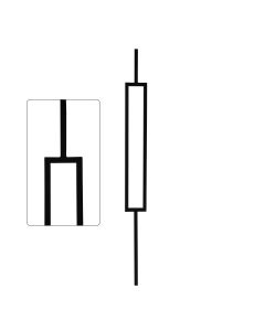 Steel Tube Baluster - Geometric 5/8" Square Series With Dowel Top - Single Feature - Satin Black
