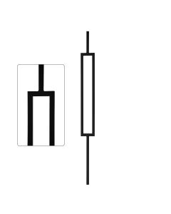Steel Tube Baluster - Geometric 3/4" Square Series With Dowel Top - Single Feature - Satin Black