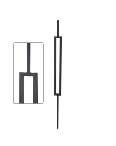 Steel Tube Balusters - Geometric 3/4" Square Series With Dowel Top - Single Feature - Satin Black