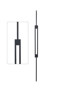 Steel Tube Spindles - Geometric 1/2" Square Series With Dowel Top - Single Feature - Satin Black