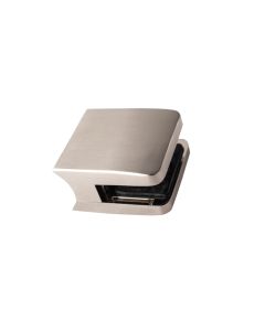 Large, Square, Tapered Glass Clip for Round Post - Zinc