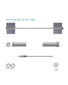 RailFX® Cable Rail Kits, 232 Series, Through-Post, Metal Post Applications