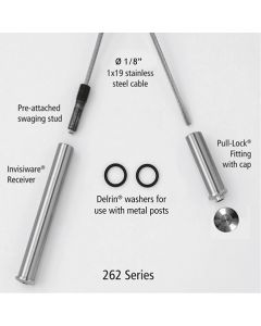 RailFX® 262 Series Cable Rail Kit, 5' Length, Through-Post, for Metal, Ø 1/8" Cable