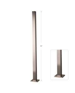 38" Height - Plain Post, 1-9/16" Square - Alloy 304