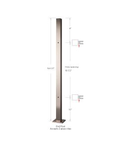 Stainless Steel Square End Post with Anchor Plate