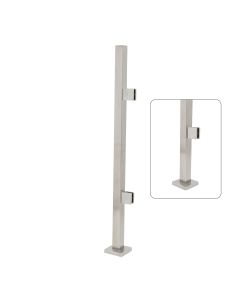 Square, Pre-Assembled Posts, Glass Clips at 8" & 10" Spacing, Cover Flange