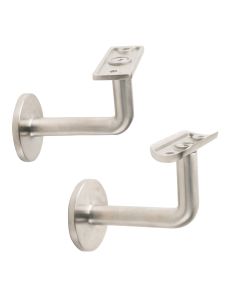 Stainless Steel Concealed Wall Mount Brackets, Fixed - Round and Flat Saddle - Alloy 304 - #4 Satin Finish	
