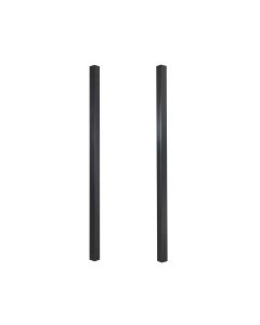 Bezdan Cable Black Square Post Fascia Mount, Pre-Drilled for Through-Post Fittings (Level)