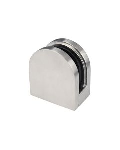 Large, Round, Glass Clip for Square Post - Alloy 304   