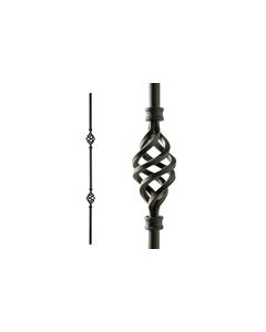  Steel Tube Balusters, 1/2" Round Series, Double Basket