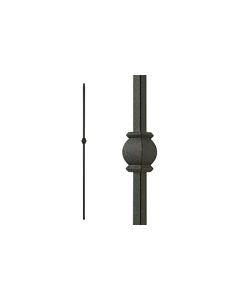 Steel Tube Balusters- 1/2" Square Series With Dowel Top - Single Collar
