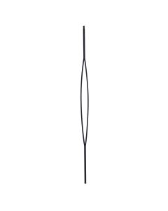 Steel Tube Balusters- Geometric 1/2" Square Series With Dowel Top - Single Feature - Satin Black