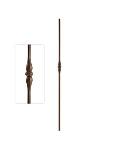 Steel Tube Balusters - 9/16" Round Series - Hammered Single Collar - Burnt Penny