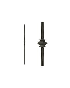 Steel Tube Balusters- 1/2" Square Series With Dowel Top - Single Collar