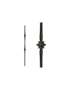 Steel Tube Balusters- 1/2" Square Series With Dowel Top - Double Collar