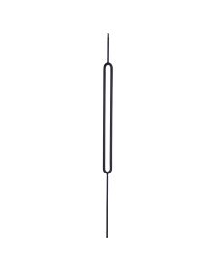 Steel Tube Balusters- Geometric 1/2" Square Series With Dowel Top - Single Feature - Satin Black