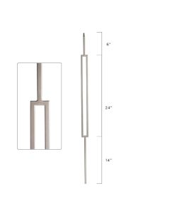Steel Tube Balusters- Geometric 1/2" Square Series With Dowel Top - Single Feature