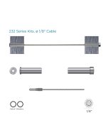 RailFX® Cable Rail Kits, 232 Series, Through-Post, Metal Post Applications