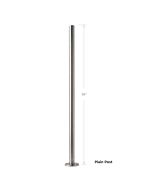 Stainless Steel Round Plain Post with Anchor Plate - 34" Height - Alloy 304 - #4 Satin Finish