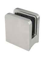 Large, Square, Glass Clip for Round Post - Alloy 316   