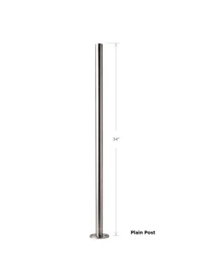 Stainless Steel Round Plain Post with Anchor Plate - 34