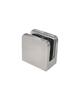 Large, Square, Glass Clip for Square Post - Alloy 304   