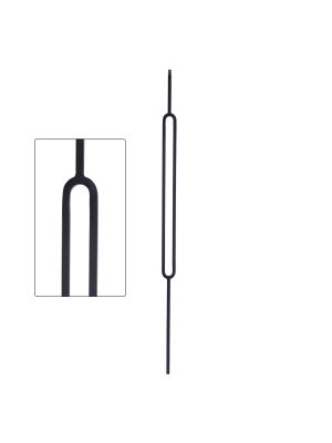 Geometric Steel Baluster with Single Long Oval – 1/2
