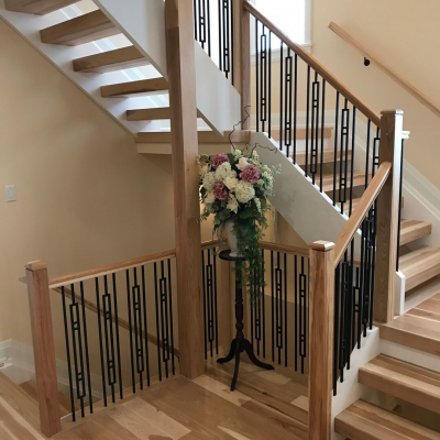 TimeLine Plain Baluster With Dowel Top and Geometric Steel Tube Spindle  TL12-40 and TL78-2-40 