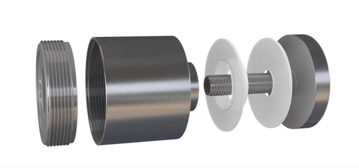 Bezdan’s adjustable glass adapter Adjustable features allow for the alignment of glass panels while mounted.