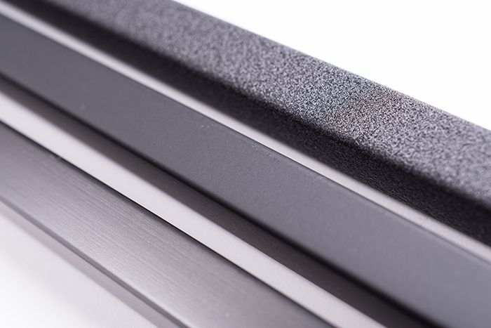 Brand: TimeLine by Bezdan TimeLine® rectangular spindles now include three blacks. Wrinkled Black has a durable, textured finish that provides visual interest that can resist signs of wear and tear. Satin Black offers interiors an understated matte finish with endless versatility. Graphite Black is enhanced by the reflective quality of the stainless steel material in a beautiful satin finish and adds a little bit of drama for a statement-making style.